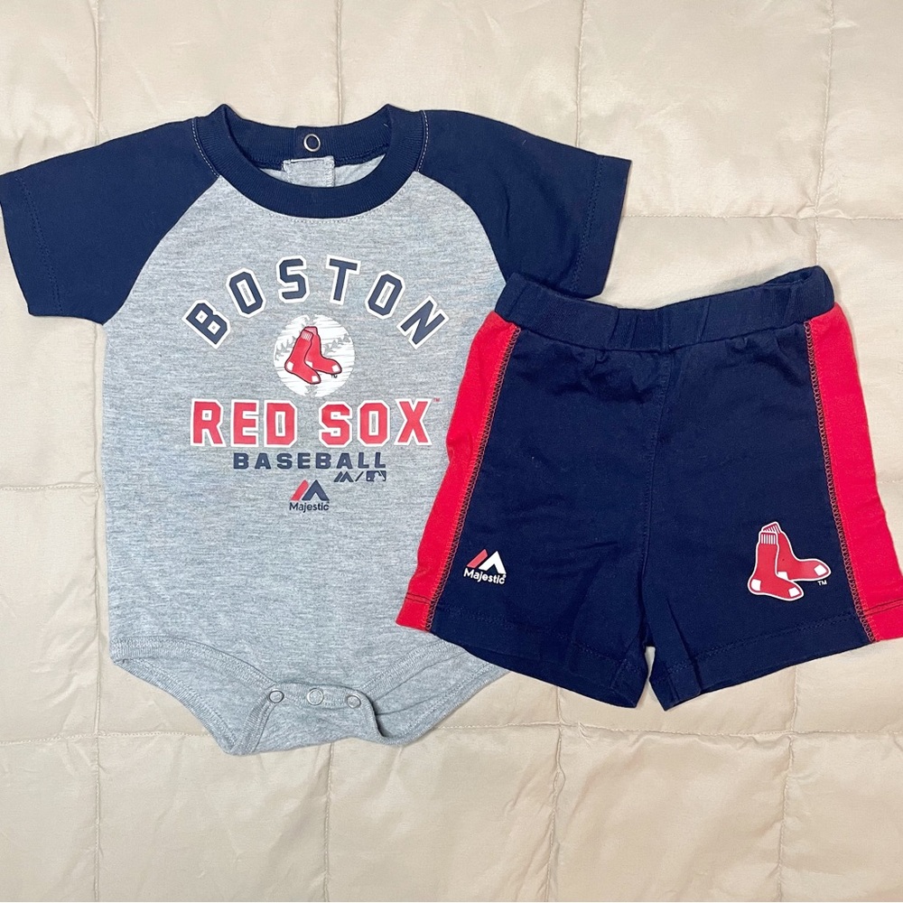 Boston Red Sox Baby Outfit - Classic Bodysuit with Shorts Set (6-9M)